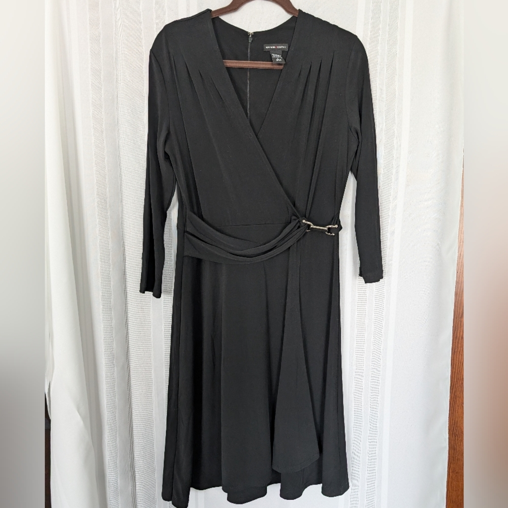 New York & Company Black Long Sleeve Dress